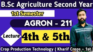 BSc Agriculture Part 2nd  Crop Production Technology  kharif Crops  lecture 4 amp 5 [upl. by Kimber]