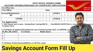 Post office Saving Account Opening  Savings Account Form Fill Up [upl. by Essirehc550]