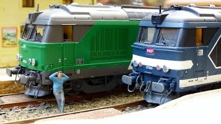 Trains miniatures HO  Les BB 67000 ho fret et bleue REE models digitales sonorisées [upl. by Man]