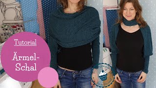 Ärmelschal nähen Tutorial  BoleroSchal  Tragevarianten  Sleeve Scarf  Nähanleitung  mommymade [upl. by Eikin]