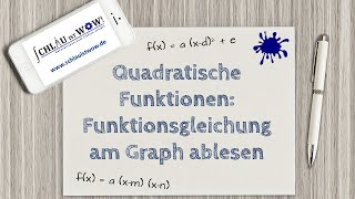 Quadratische Funktionen Funktionsgleichung am Graph ablesen [upl. by Sonnnie]