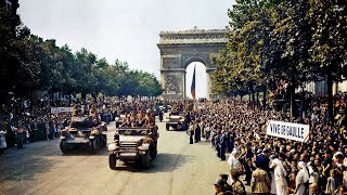 American Troops Liberate Paris  WW2 Film From 1944 HD and Color [upl. by Vil]