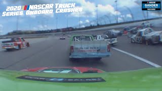 2020 NASCAR Trucks Series Onboard Crashes [upl. by Philoo]