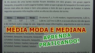 MÉDIA MODA E MEDIANA  QUESTÕES ENEM [upl. by Deutsch475]