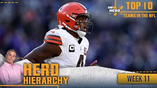 Herd Hierarchy Browns return Ravens drop 49ers jump up in Colins Week 11 rankings  THE HERD [upl. by Nasya]