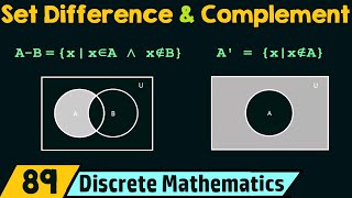 Set Difference and Set Complement [upl. by Marci]