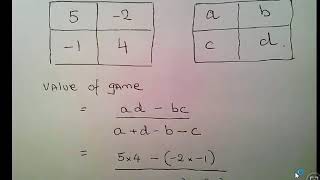 Game Theory Optimal Strategies and Value Of A 2x2 Game [upl. by Suzie]