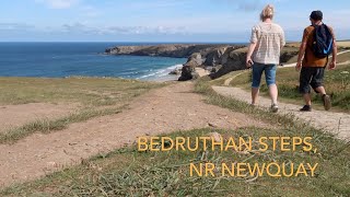 BEDRUTHAN CORNWALL Dramatic Coastline and fabulous views walking from Bedruthan to Porthmear beach [upl. by Eimat]