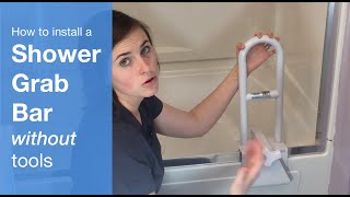 How to Install a Shower No Drill Grab Bars [upl. by Anirtal]