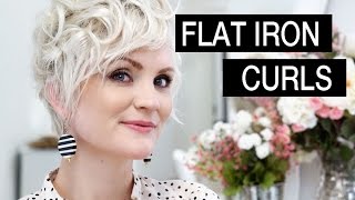 How to Style Short Hair  Flat Iron Curls [upl. by Einahpehs20]