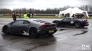 DRAG RACE Porsche 918 Spyder vs Lamborghini Huracan  Vmax Stealth [upl. by Arlin]