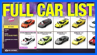 Forza Horizon 5  FULL CAR LIST  DLC CARS [upl. by Fuld]