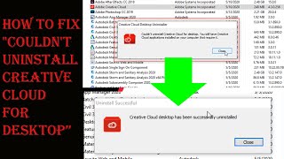Solved Couldn’t uninstall Creative Cloud for desktop [upl. by Penn]
