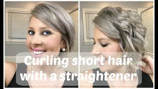 Curling Short Hair with a Straightener [upl. by Iy]