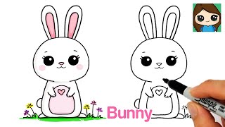 How to Draw a Bunny Easy 🌸🐰 Spring [upl. by Montagna]