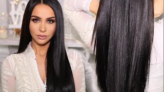 HOW TO SLEEK amp SHINY STRAIGHT HAIR  Carli Bybel [upl. by Nyltac]