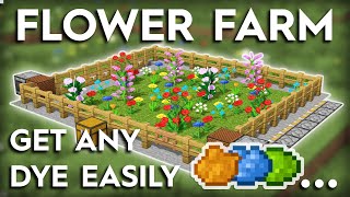 Minecraft Easiest FlowerDye Farm Tutorial  120 [upl. by Mills]