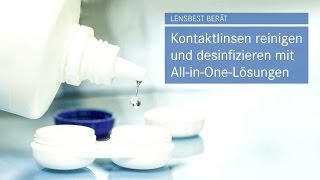 Kontaktlinsen reinigen mit AllinOneLösungen  Tipps von Lensbest [upl. by Annetta]