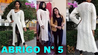 Como tejer el Abrigo N° 5 chompón saco o suéter largo a crochet para niñas y damas paso a paso [upl. by Eisseb]