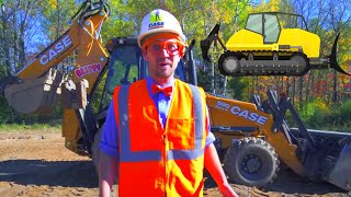 Blippi Learns About Construction Vehicles  Trucks For Kids  Educational Blippi Videos For Toddlers [upl. by Edmead]