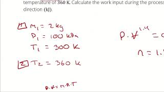 Example Problem  Boundary Work of a Polytropic Process [upl. by Otsirave]