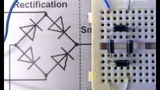 Bridge rectifier breadboard layout [upl. by Neall]