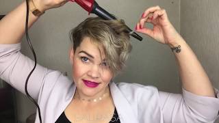 How I curl short hair  pixiecut Tutorial [upl. by Gintz914]