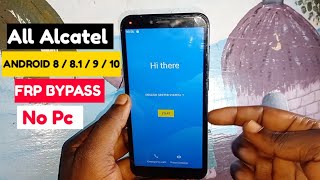 All Alcatel frp bypass 2023  Android 81910  Alcatel 5033D5024D Google Account Remove  No Pc [upl. by Donal520]