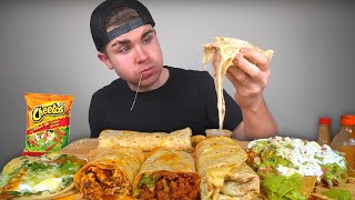 Cheesy Mexican Food Mukbang Round 2 Burritos Loaded Tostada Fish Taco [upl. by Ardys]