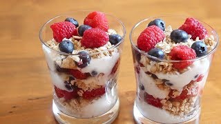 Fruit Granola amp Yogurt Parfaits  Healthy Breakfast Recipe [upl. by Silloh]