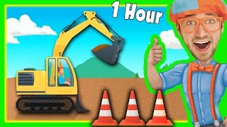 Diggers for Children with Blippi and More  1 Hour Long [upl. by Vaasta]