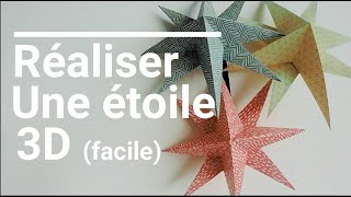 TUTO  ⭐️ étoile en papier 3D façon origami  facile  ✂️ [upl. by Okiman]