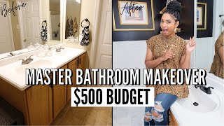 DIY SMALL BATHROOM MAKEOVER ON A BUDGET  MASTER BATHROOM MAKEOVER ON A BUDGET  DIY LUXURY BATHROOM [upl. by Nyrad]