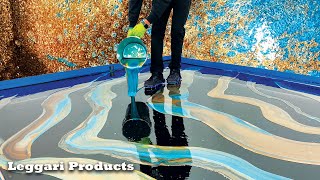 How To Do An Epoxy Dirty Pour On A Floor Using Leggari Metallic Epoxy [upl. by Aiyot505]