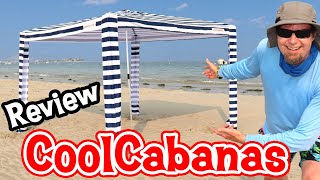 Cool Cabana Beach Shelter Set Up and Review 12 Mph Wind Test [upl. by Dewhurst127]