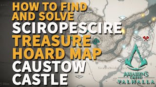 Sciropescire Caustow Castle Treasure Hoard Map Location Assassins Creed Valhalla [upl. by Eikkin888]