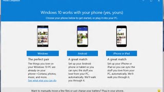 How to Setup Phone Companion App in Windows 10 on your Handset  windows 10 new features [upl. by Martynne]