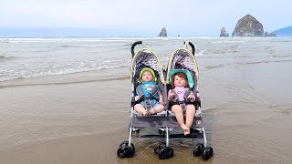 Reborn Toddler Twins Going to the Beach with Double Stroller [upl. by Louie]