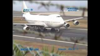 Aeroporto da MADEIRA FUNCHAL landings takeoffs Boeing747200 Boeing777 [upl. by Atiuqad485]