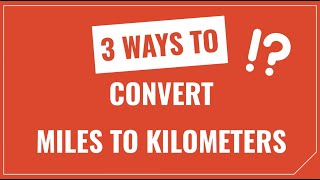 How to Convert Miles to Kilometers mi to km [upl. by Aihpled639]