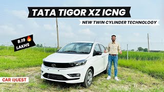 New Tata Tigor XZ CNG Detailed Walkaround  Twin Cylinder  Car Quest [upl. by Inavoy968]