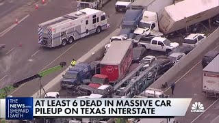 At least 6 dead in massive I35 wreck in Fort Worth Texas [upl. by Ahon]