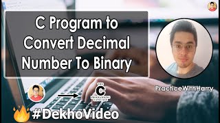 C Program to Convert Decimal Number to Binary Number [upl. by Sikko]