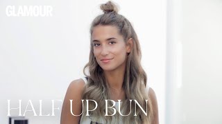 Peinado fácil con María Pombo Half Up Bun  Glamour España [upl. by Lochner446]