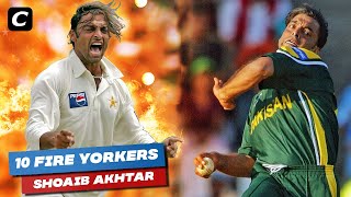 Top 10 Fire Yorkers by Shoaib Akhtar in Cricket History Ever [upl. by Obla712]