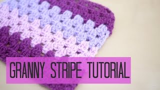 CROCHET Granny stripe tutorial  Bella Coco [upl. by Ecnaled575]