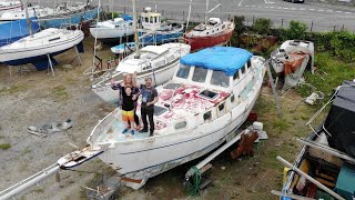 48  ⛵️Abandoned Sailing Yacht Restoration on a Budget  🤩 [upl. by Anaiad]