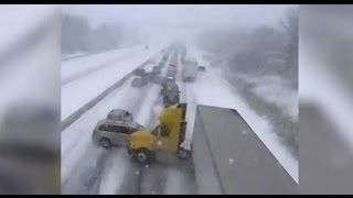 Caught on Cam Moment of huge pileup on Ontarios Hwy 401 [upl. by Ticon]