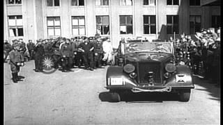 Heinrich Himmler and other German officers visit a camp near Minsk Belarus HD Stock Footage [upl. by Huxley508]