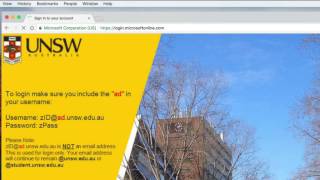 Access UNSW Student Email at Microsoft Online [upl. by Sirrot]